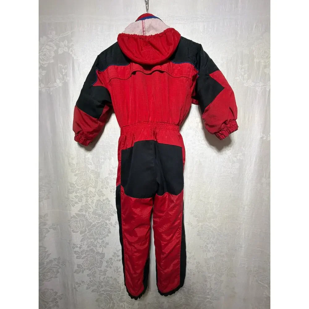 Columbia Snowsuit Ski Suit YOUTH 6 7 Red Black Tectonite READ VTG